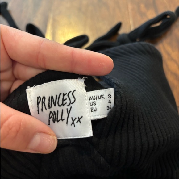 Princess Polly Clove Tie Up Bodysuit Black Size 4 - Picture 4 of 5